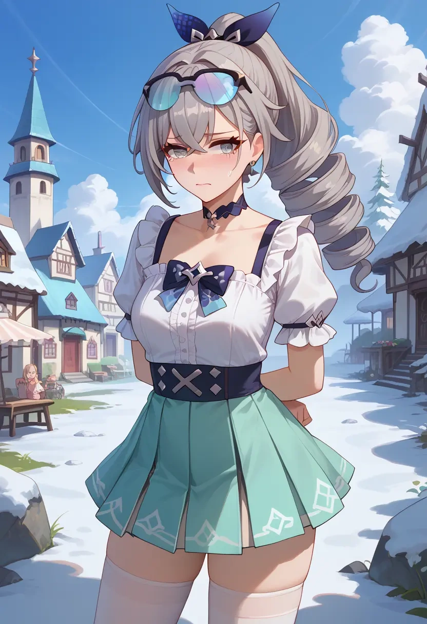 star rail,silver wolf,spring,student uniform,blouse  - 